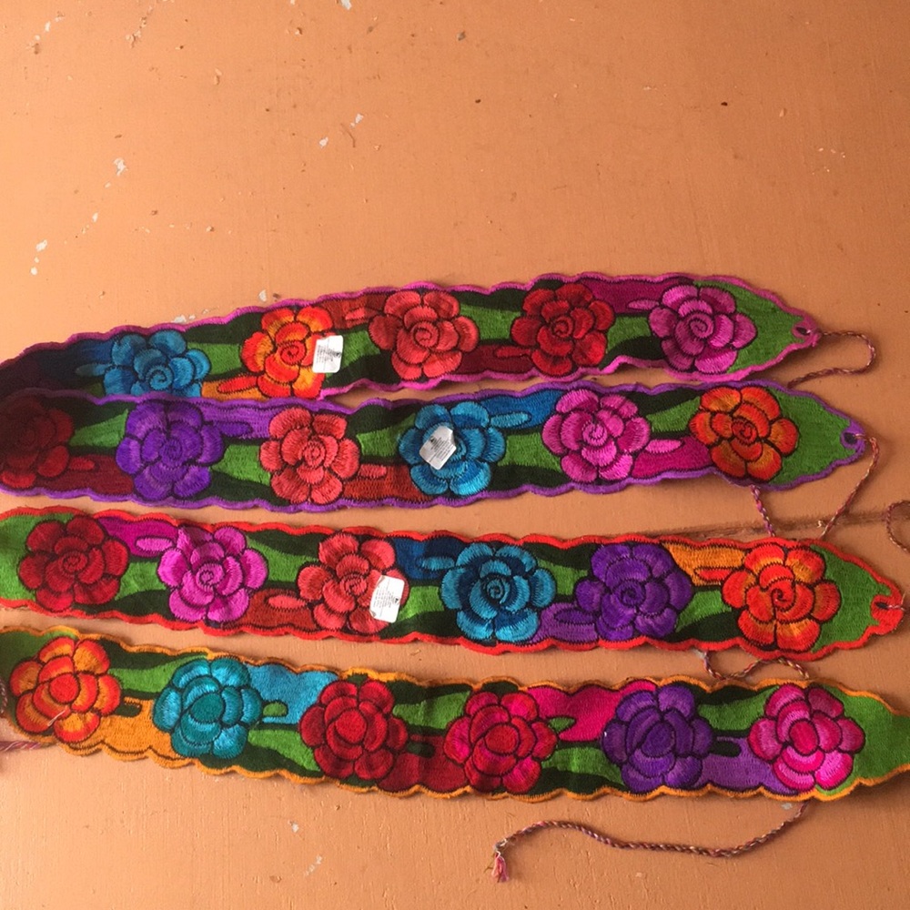 Floral design hand made belt each